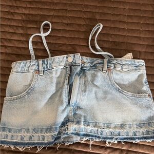 Zara Blue Denim skirt top